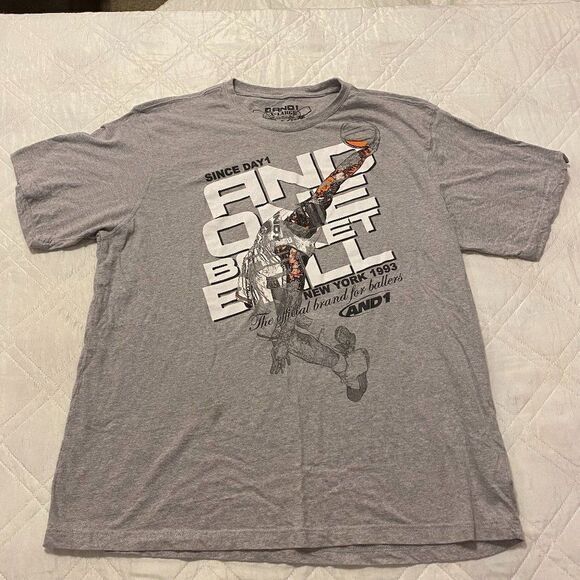 And1 Gray‎ Basket Ball T shirt XL - Picture 1 of 4